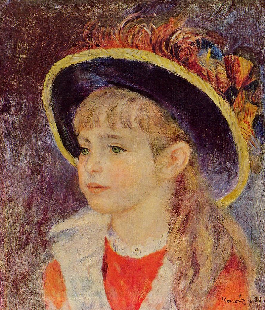 Young girl in a blue hat 1881